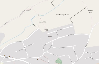 map showing Lynbro Road and Manning's Way
