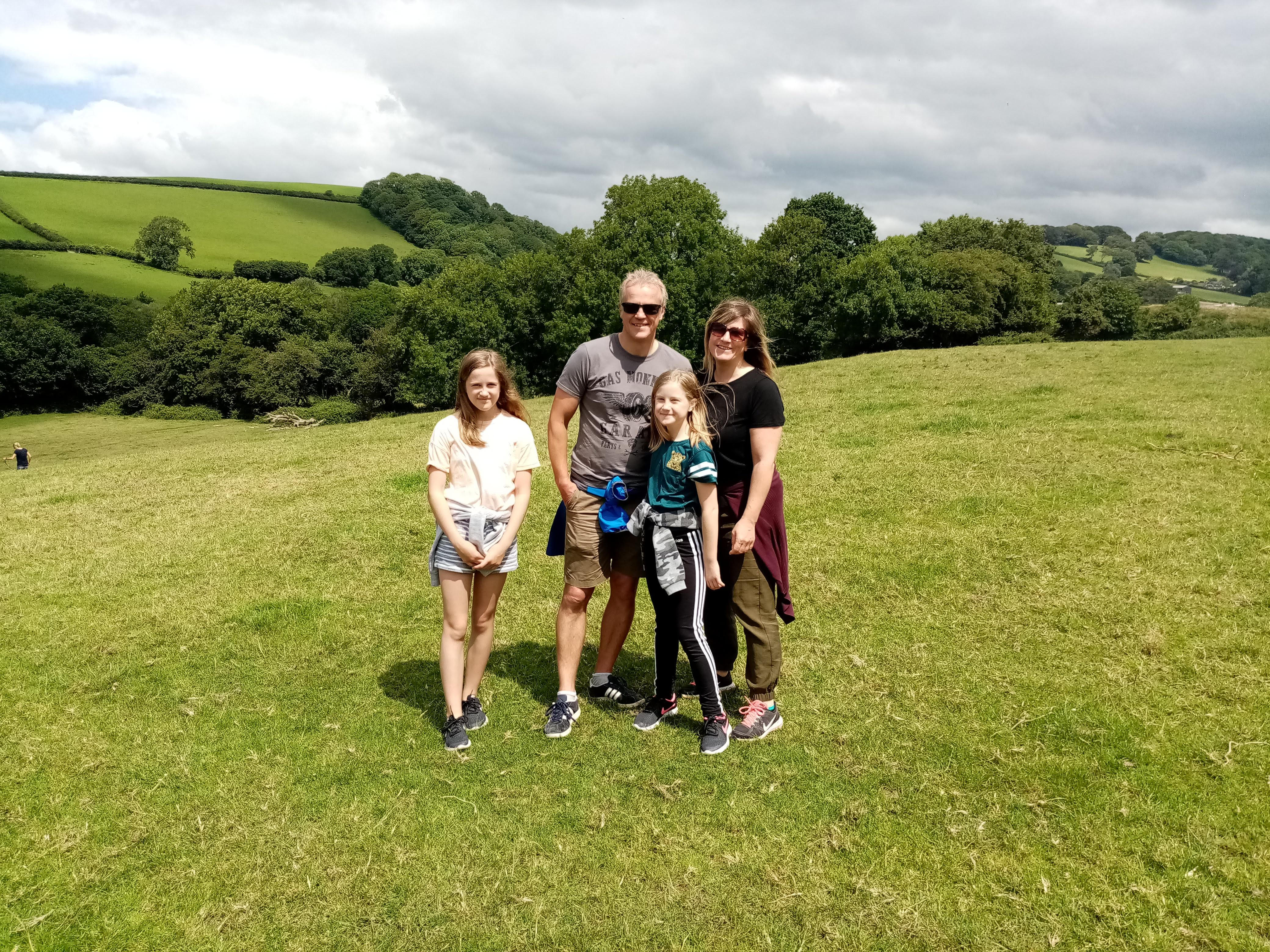 Family ready to
                                                  walk