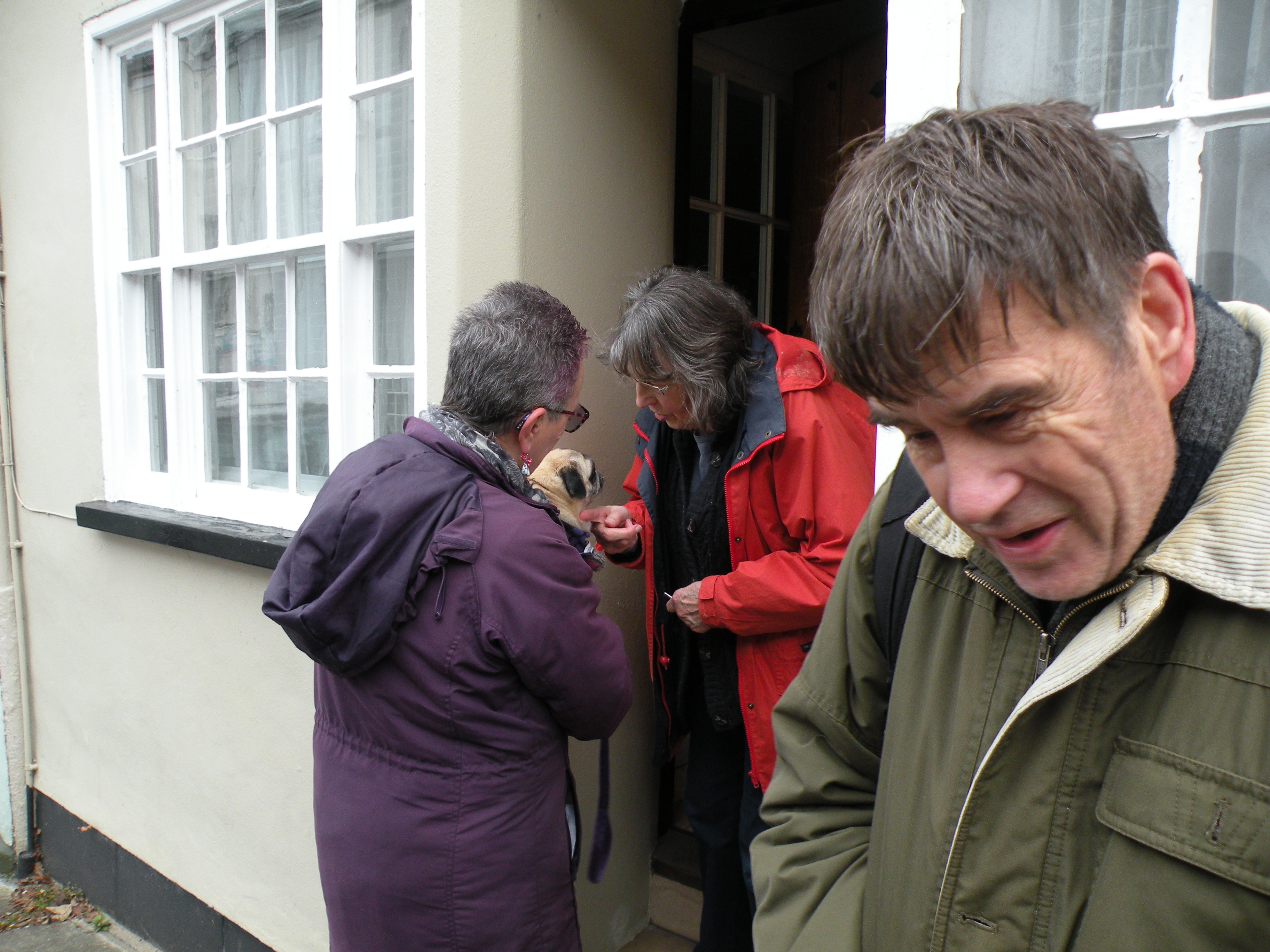 Saying hello at Benjamin Manning's house