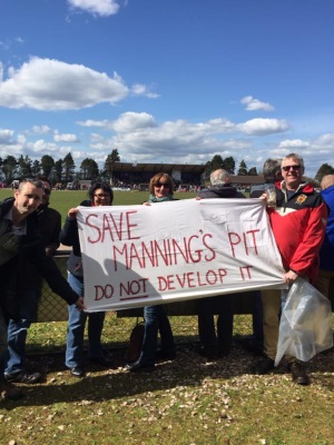 Our banner at the Rugby Ground, Exmouth.