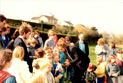 children being given eggs