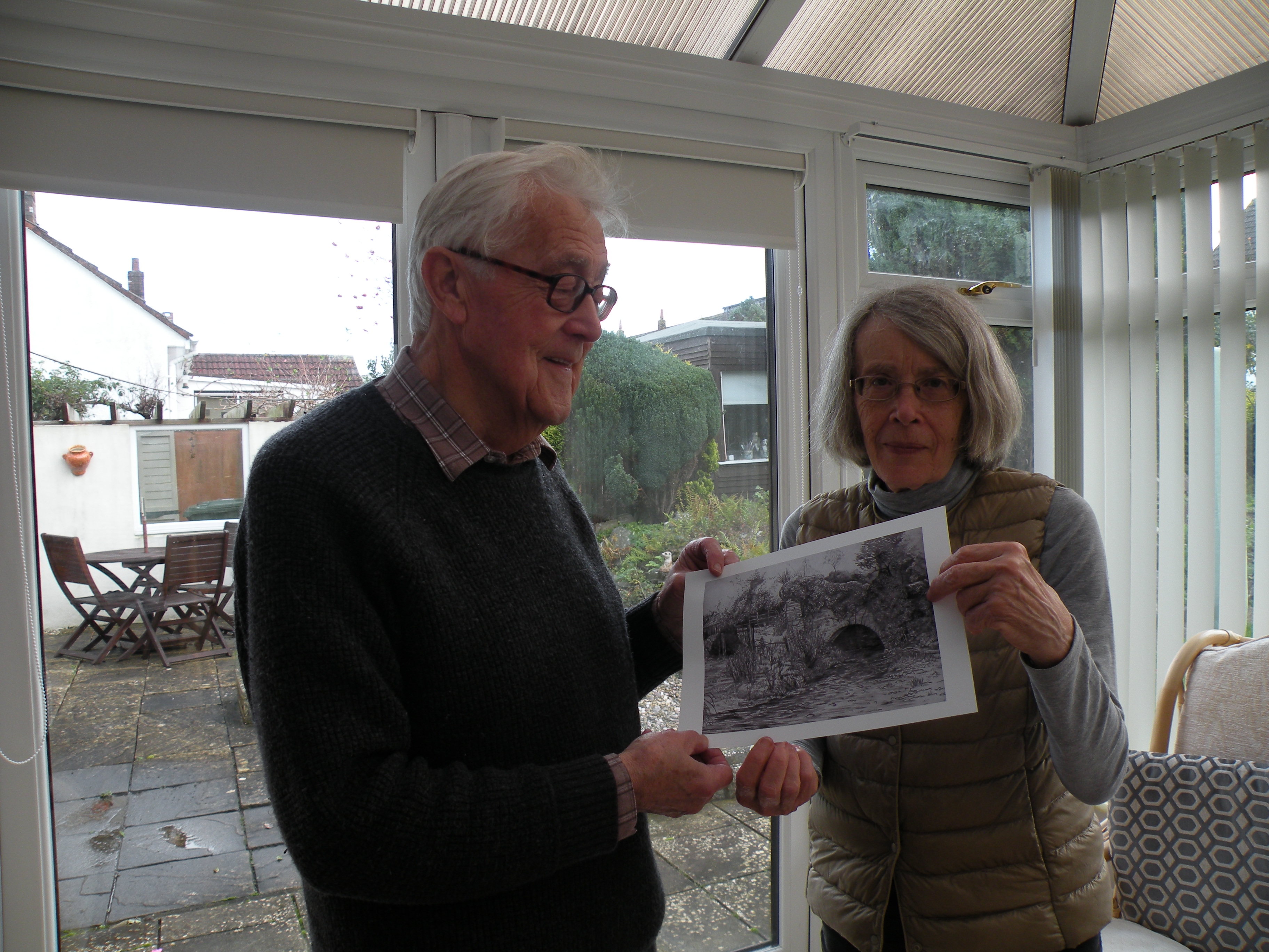 Ian Scott and Christine Lovelock with Ian's
                        Print