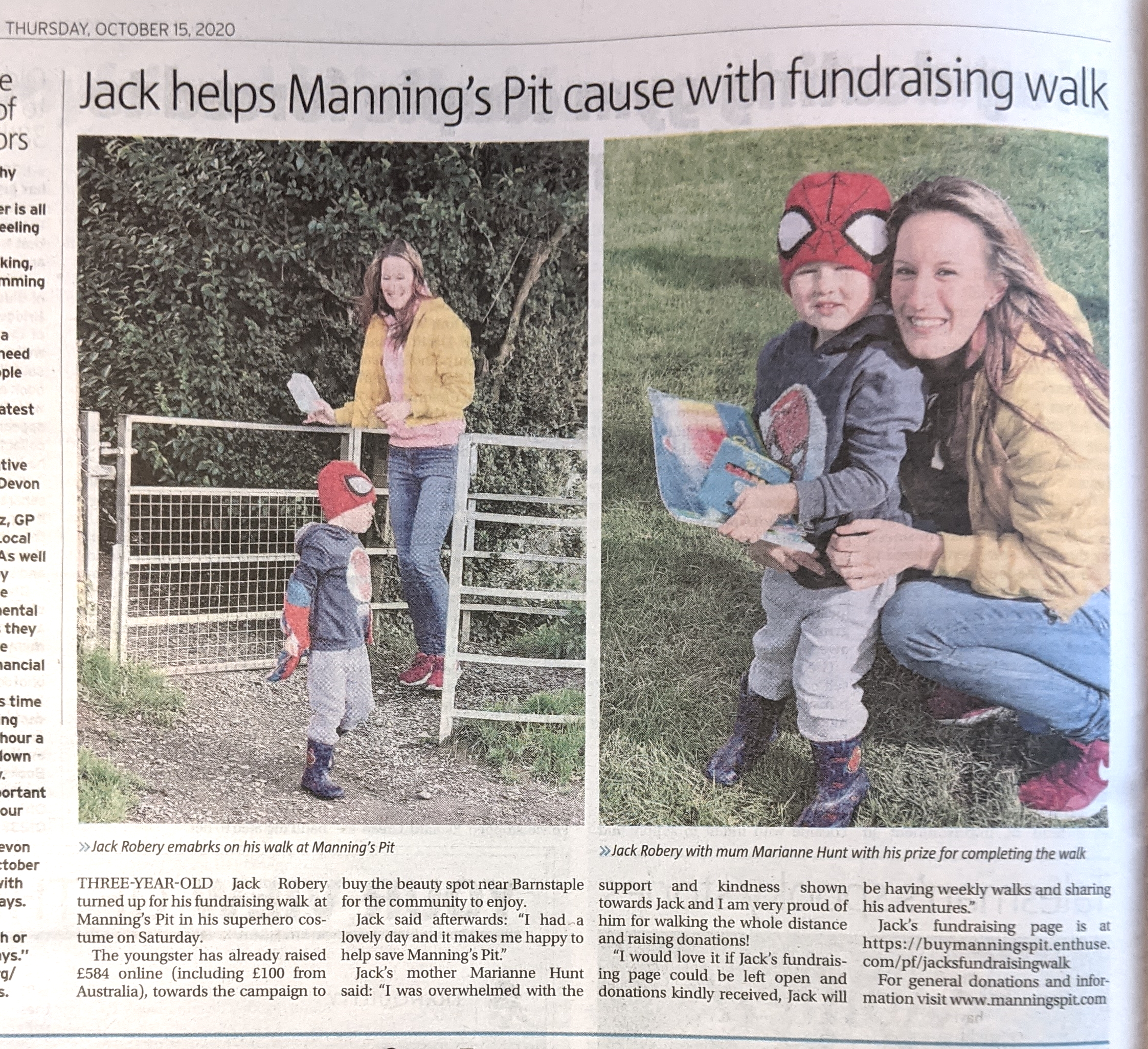 Jack's walk report North Devon
                              Journal